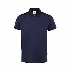 Two-tone stretch piqué polo shirt (200g/m²) with short sleeves, in polyester (96%) and elastane (4%)