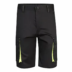 Two-tone, multi-pocket stretch Bermuda shorts (240g/m²), in cotton (46%), EME (38%) and polyester (16%)