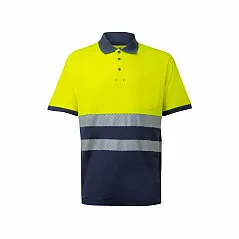 Two-tone piqué polo shirt (150g/m²) with short sleeves, in cotton (55%) and polyester (45%)