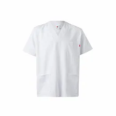 Twill tunic (190g/m²) with short sleeves, in polyester (65%) and cotton (35%)