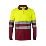 VL VULCAN LARGE Two-tone bird-eye polo shirt (160g/m²) with long sleeves, in polyester (100%) - Beechfield