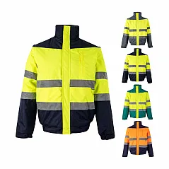 Two-tone padded jacket (180g/m²) in polyester (100%), with PU coating