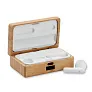 OREBAM TWS earbuds in bamboo case