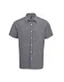  MEN'S SHORT SLEEVE GINGHAM COTTON MICROCHECK SHIRT - Premier