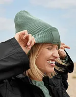 Deep Cuffed Tonal Patch Beanie - Beechfield