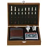 Gift set, hip flask 175 ml, cup 30 ml, chess, playing cards and dice