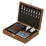 Gift set, hip flask 175 ml, cup 30 ml, chess, playing cards and dice