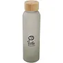 Lume 500 ml matte soda lime glass bottle with bamboo lid