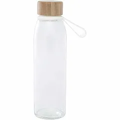 500 ml glass water bottle with silicone handle and bamboo lid