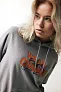  Iqoniq Trivor recycled polyester microfleece hoodie, storm grey - iqoniq