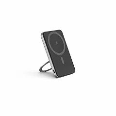 5'000 mAh magnetic power bank with 15W superfast wireless charger in recycled ABS (100% rABS) with stand