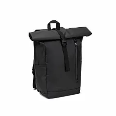 Roll top backpack with a zip system design that allows the top to be rolled up to fit the volume of the backpack, made from 600D recycled polyester