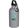 Oregon 400 ml matte RCS recycled single wall stainless steel water bottle with carabiner