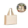 HELSINQUE Canvas bag (320 g/m²), with bottom and sides in laminated jute (350 g/m²) in natural tones
