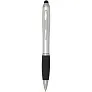 Nash RCS recycled plastic stylus ballpoint pen with coloured barrel and black grip (blue ink)
