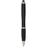 Nash RCS recycled plastic stylus ballpoint pen with coloured barrel and black grip (blue ink)