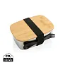  Stainless steel lunchbox with bamboo lid and spork - XD Collection