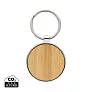  RCS recycled zinc alloy round keychain with bamboo - XD Collection
