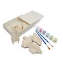 Priya Wooden blocks set for painting, paints and 2 brushes