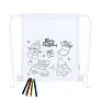 Drawstring bag for colouring, Christmas pattern, crayons
