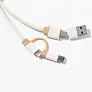  Wheat straw and cotton charging cable with carabiner clip, bamboo element