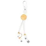  Wheat straw and cotton charging cable with carabiner clip, bamboo element