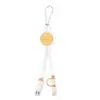  Wheat straw and cotton charging cable with carabiner clip, bamboo element
