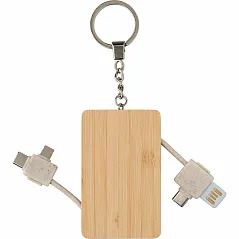 Charging cable, bamboo keychain