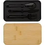  Lunch boxes, 2x400 ml, bamboo lid, cutlery
