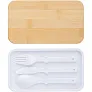  Lunch boxes, 2x400 ml, bamboo lid, cutlery