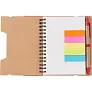  Memo holder, notebook, sticky notes, ball pen