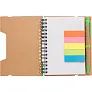  Memo holder, notebook, sticky notes, ball pen