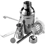  Cocktail set, shaker, ice tong, spoon