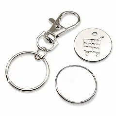 Keyring with shopping cart coin