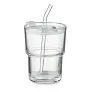 SIP Glass tumbler with straw 400ml