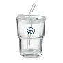SIP Glass tumbler with straw 400ml