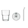 SIP Glass tumbler with straw 400ml