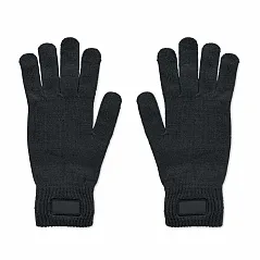 Knitted gloves in RPET