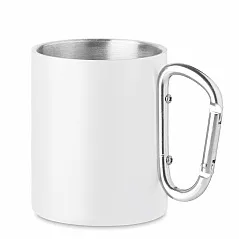 Metal mug and carabiner handle