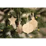 CHRISET Set of wooden Xmas ornaments