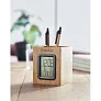 MANILA Bamboo penholder and LCD clock
