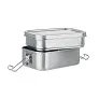 DOUBLE CHAN SS kutija za hranu s 2 pretinca, 1200 ml