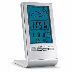 vremenska stanica s plavim LCD zaslonom