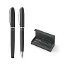 SARAMAGO Premium set comprising 1 ballpoint pen and 1 rollerball pen in copper and stainless steel, with blue ink