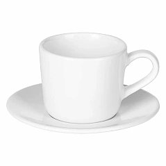 Fine stoneware cappuccino cup and saucer