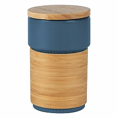 Stoneware mug with bamboo parts